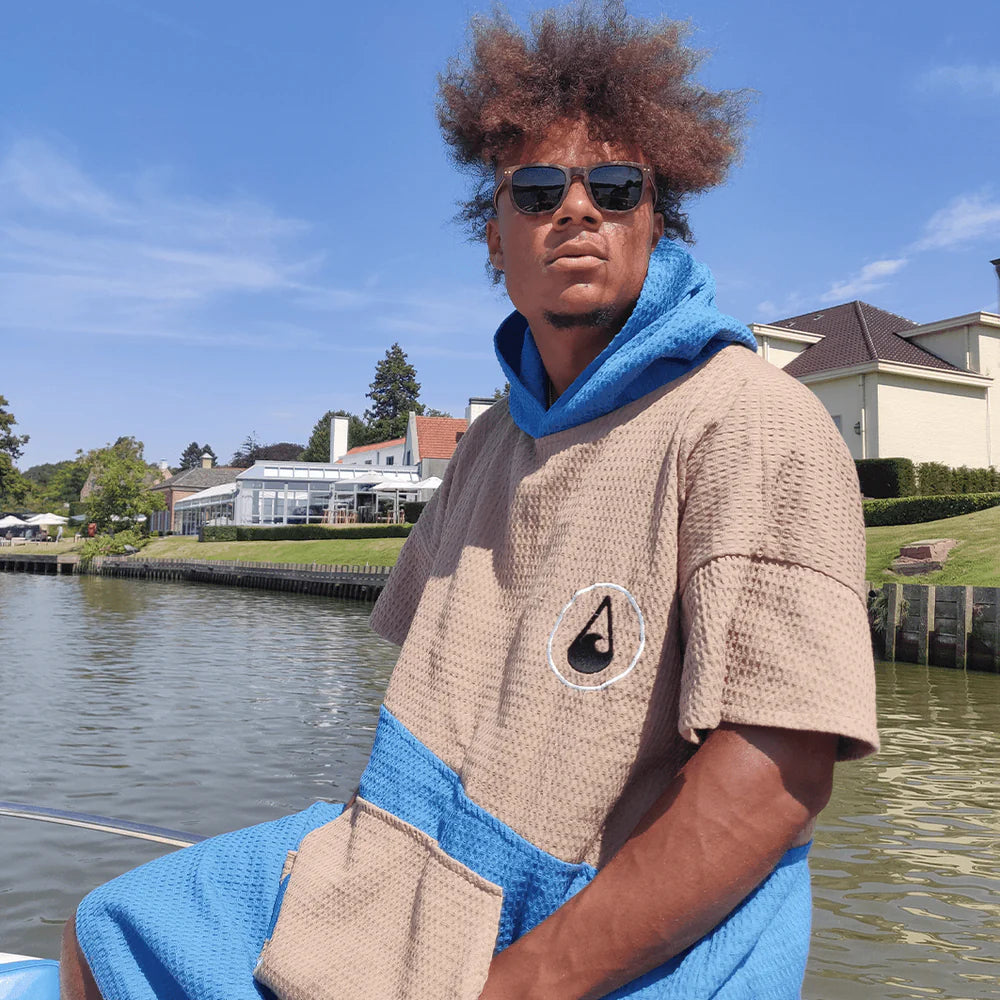 Travel Poncho Lighd, Baumwolle Waffle Piquee