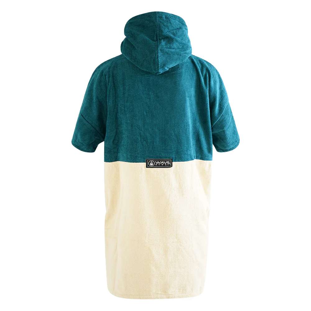 Poncho Petrol, Baumwolle Velours