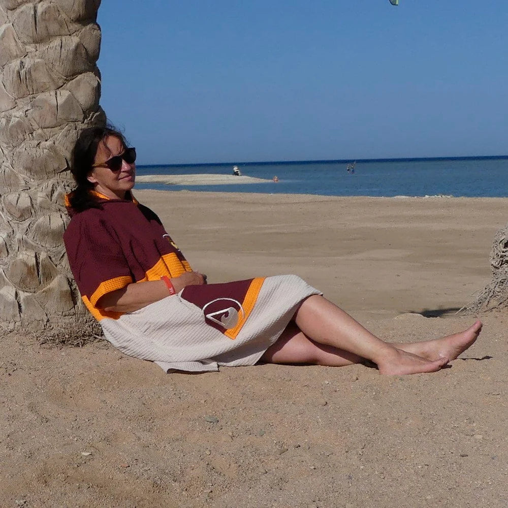 Travel Poncho Porlamar, Baumwolle Waffle Piquee