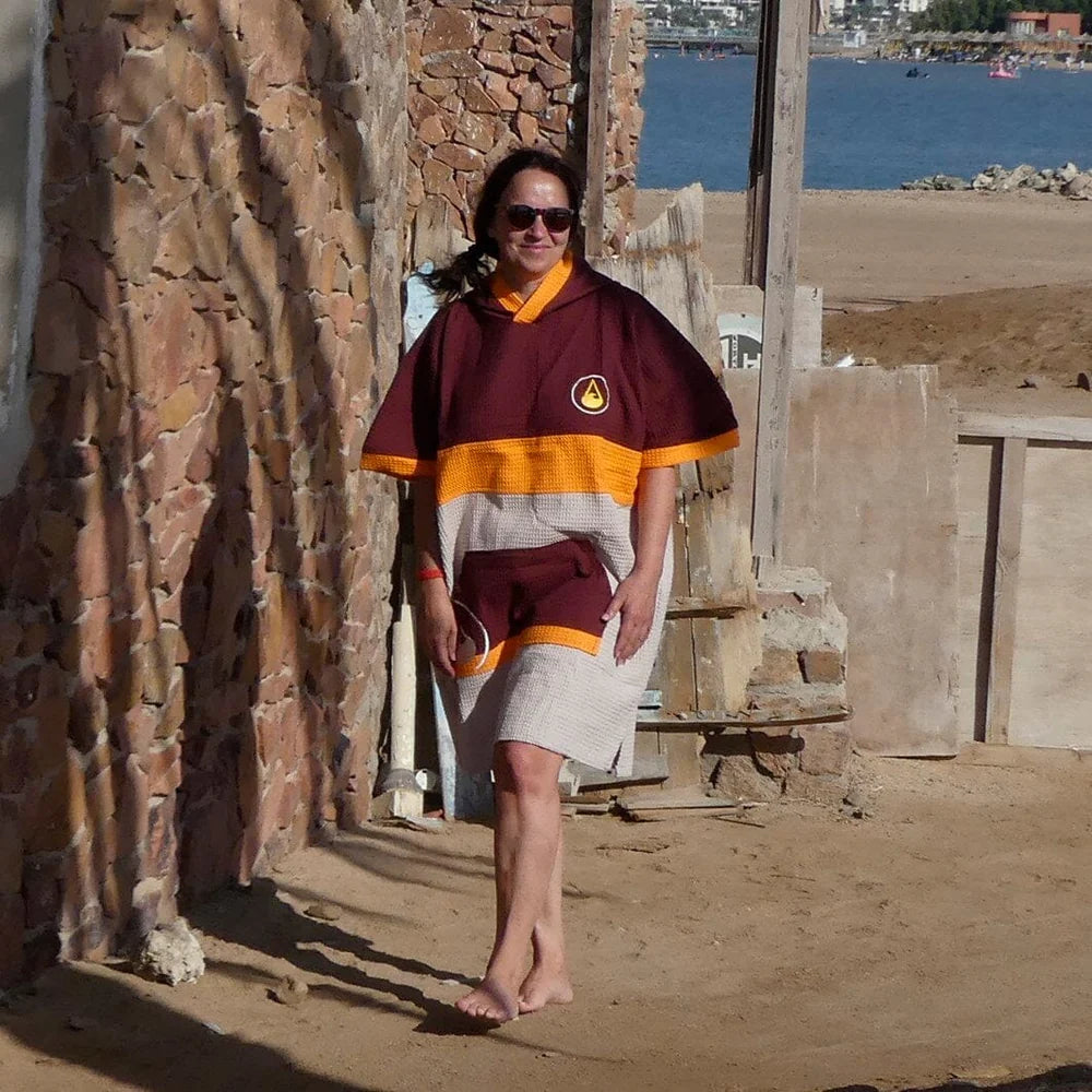 Travel Poncho Porlamar, Baumwolle Waffle Piquee