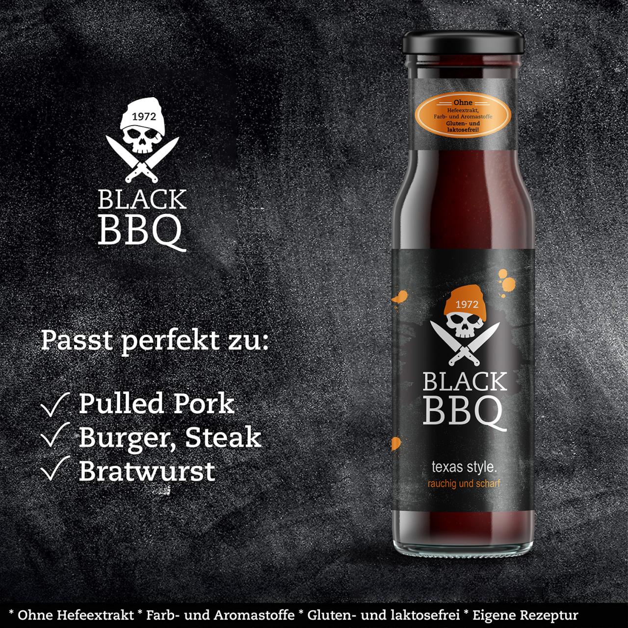 Black BBQ texas style. rauchig und scharf