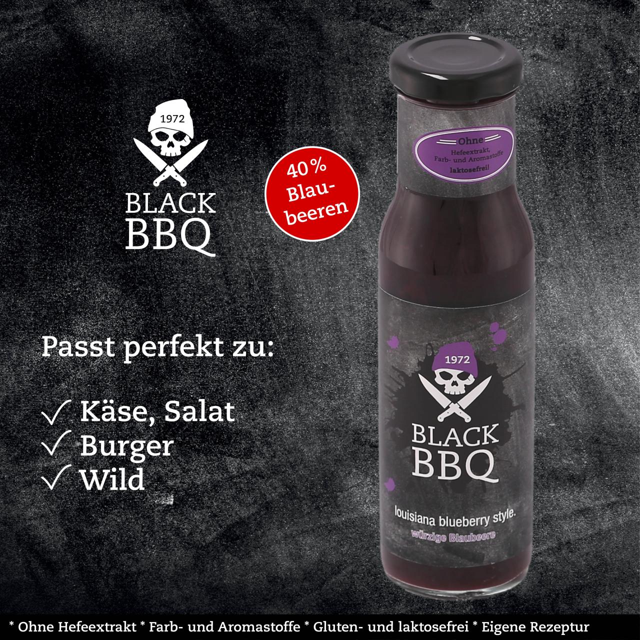 Black BBQ Louisiana style würzige Blaubeere