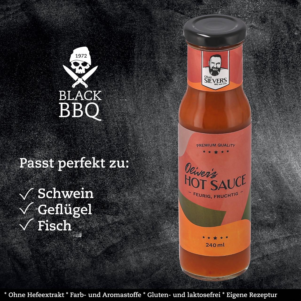 World BBQ Champion Olivers HOT SAUCE -Feurig, Fruchtig-
