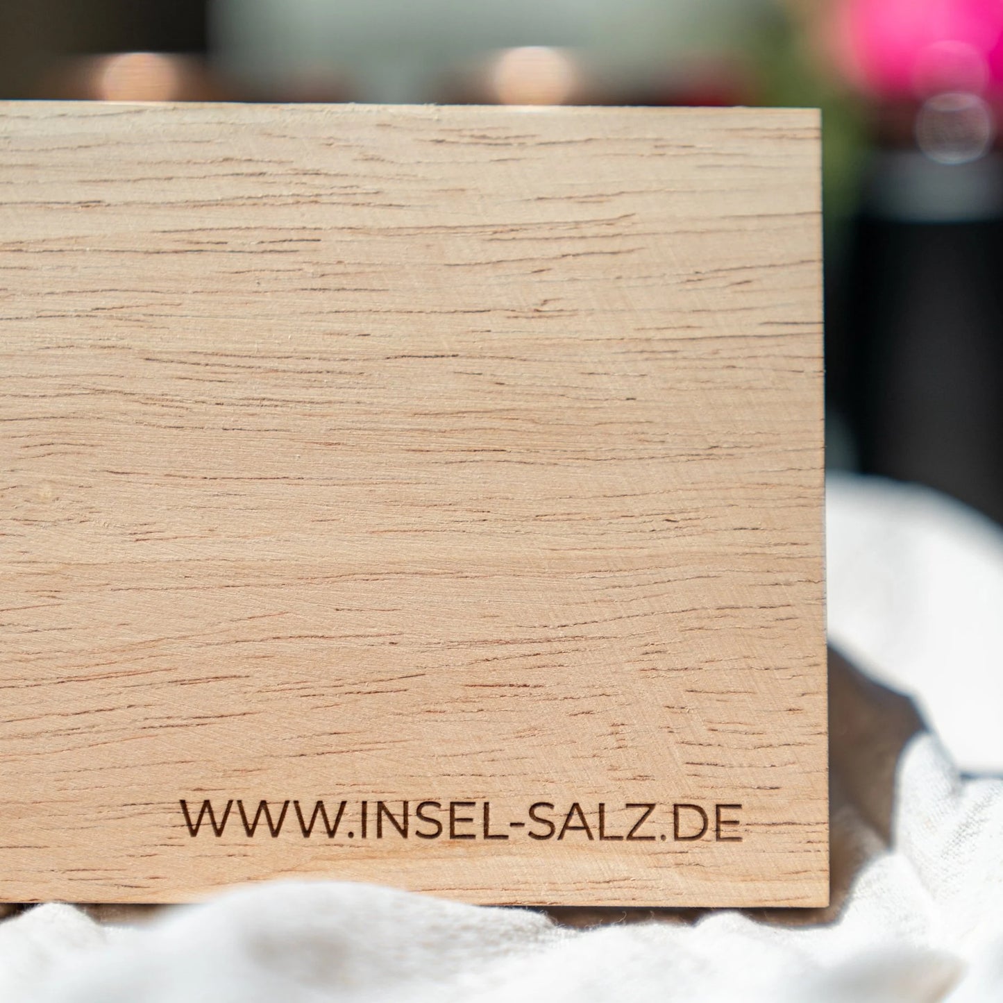SALZ' DICH HAPPY - Eichenholzbrettchen für 3 Gläser