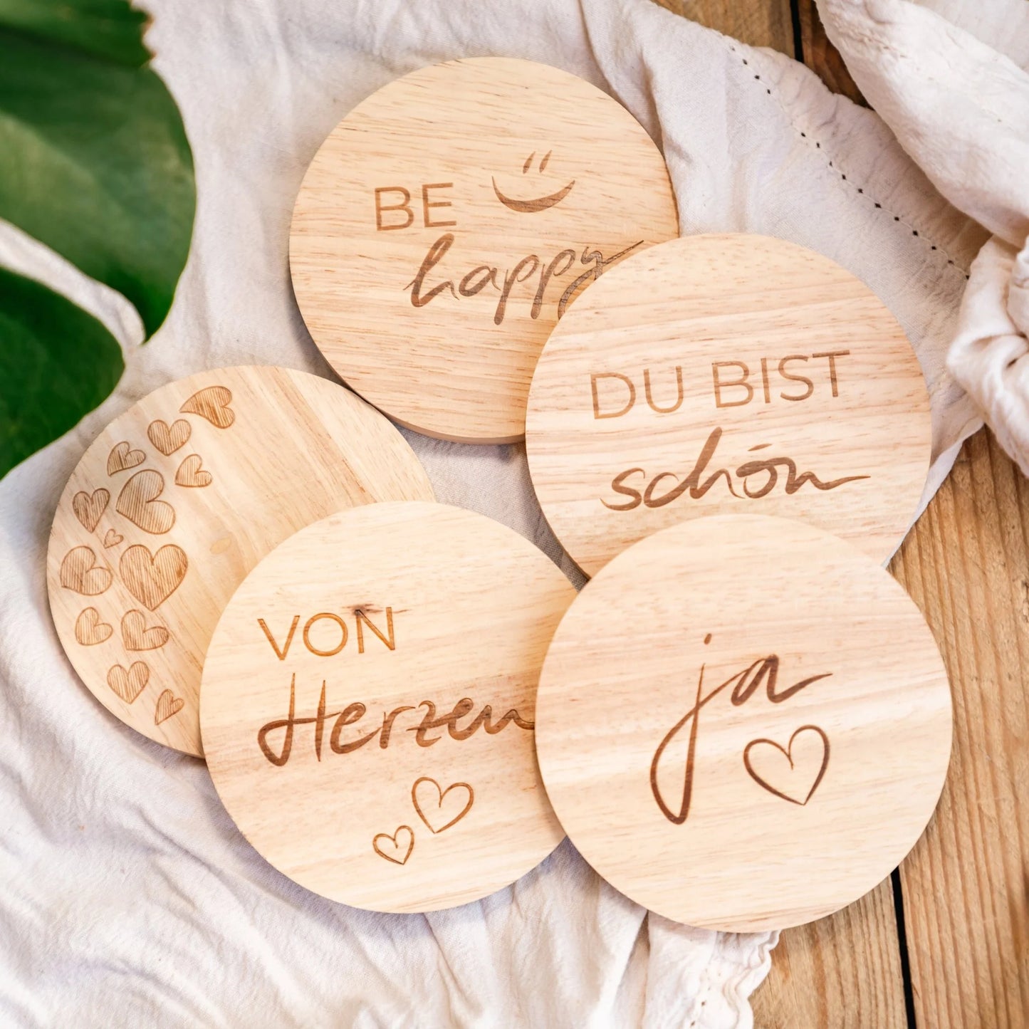 VON HERZEN Eichenholzuntersetzer