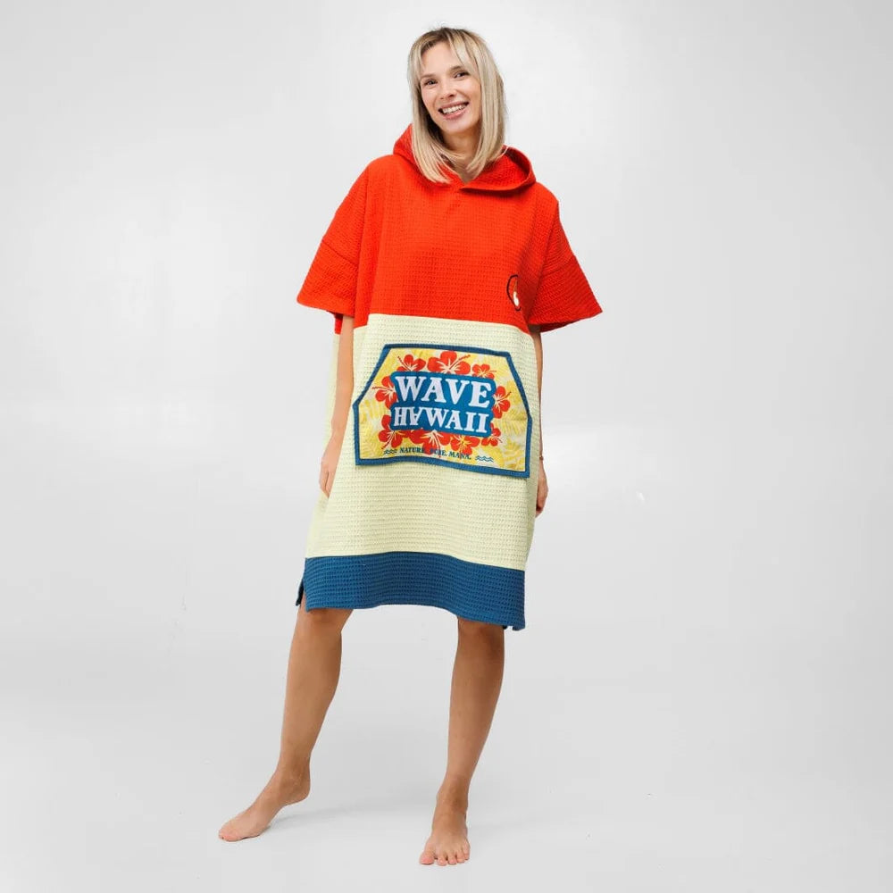 Travel Poncho Wailua, Baumwolle Waffle Piquee