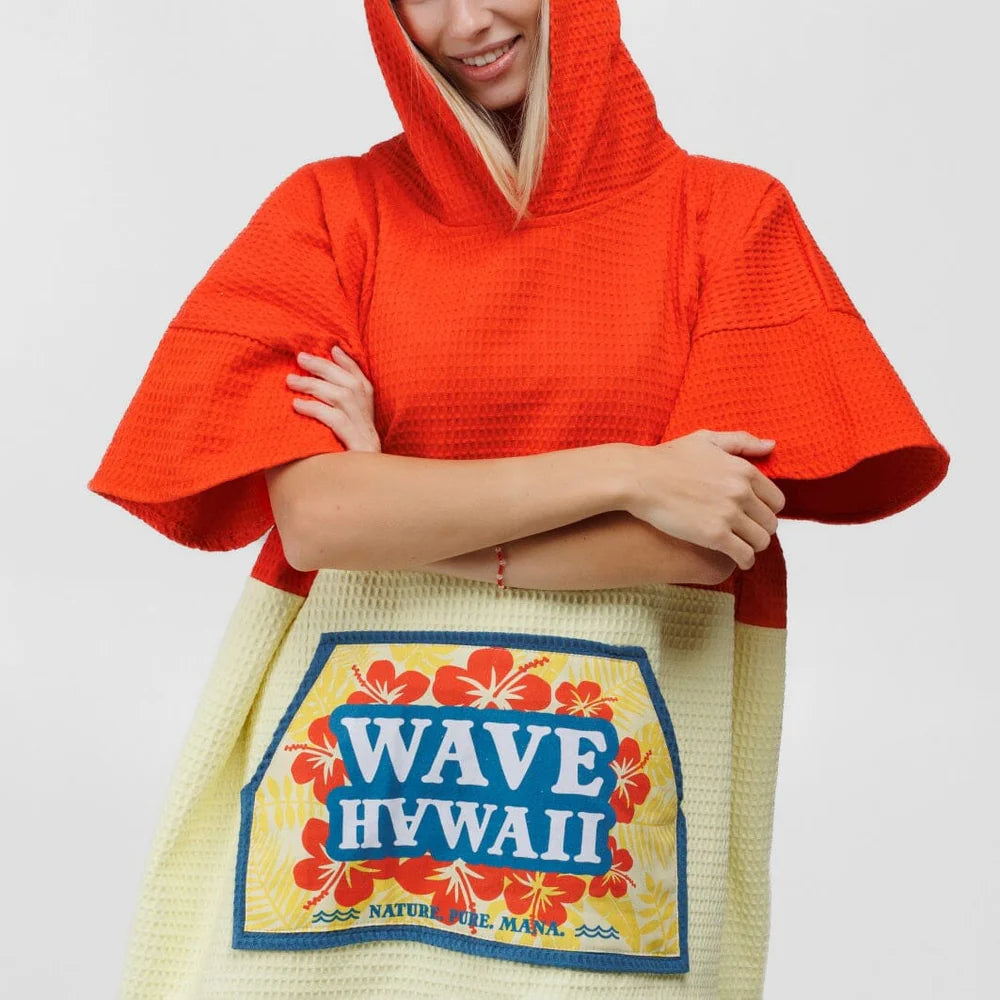 Travel Poncho Wailua, Baumwolle Waffle Piquee