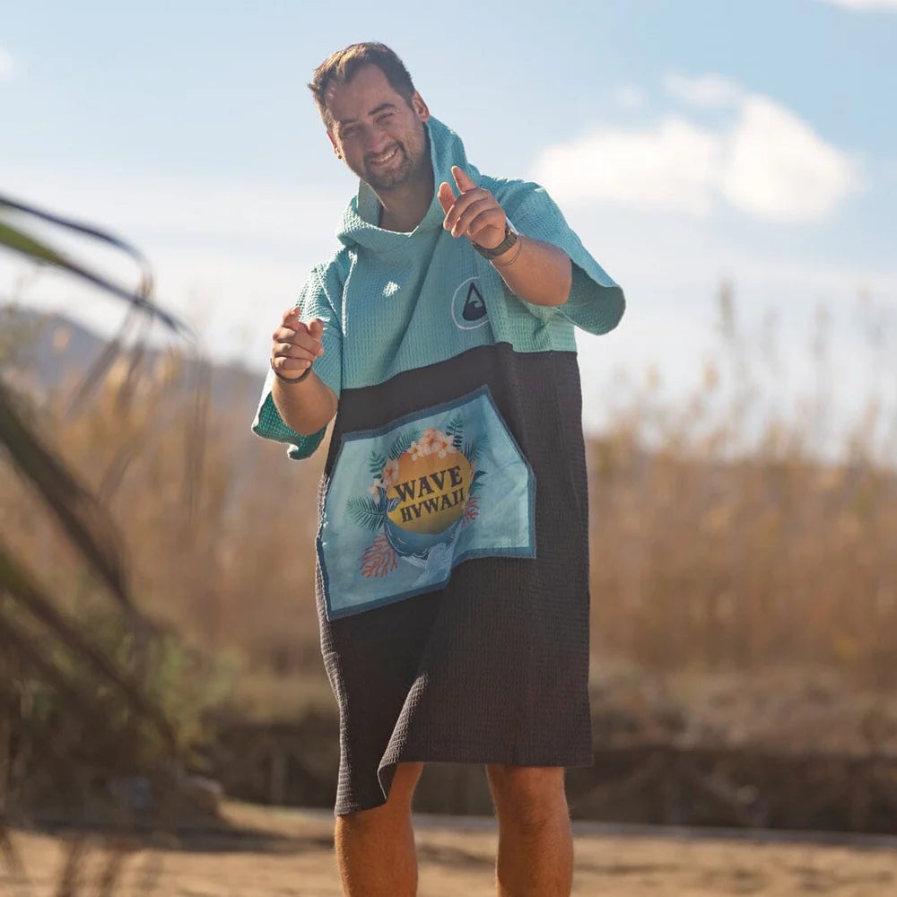 Travel Poncho Pahoa, Baumwolle Waffle Piquee