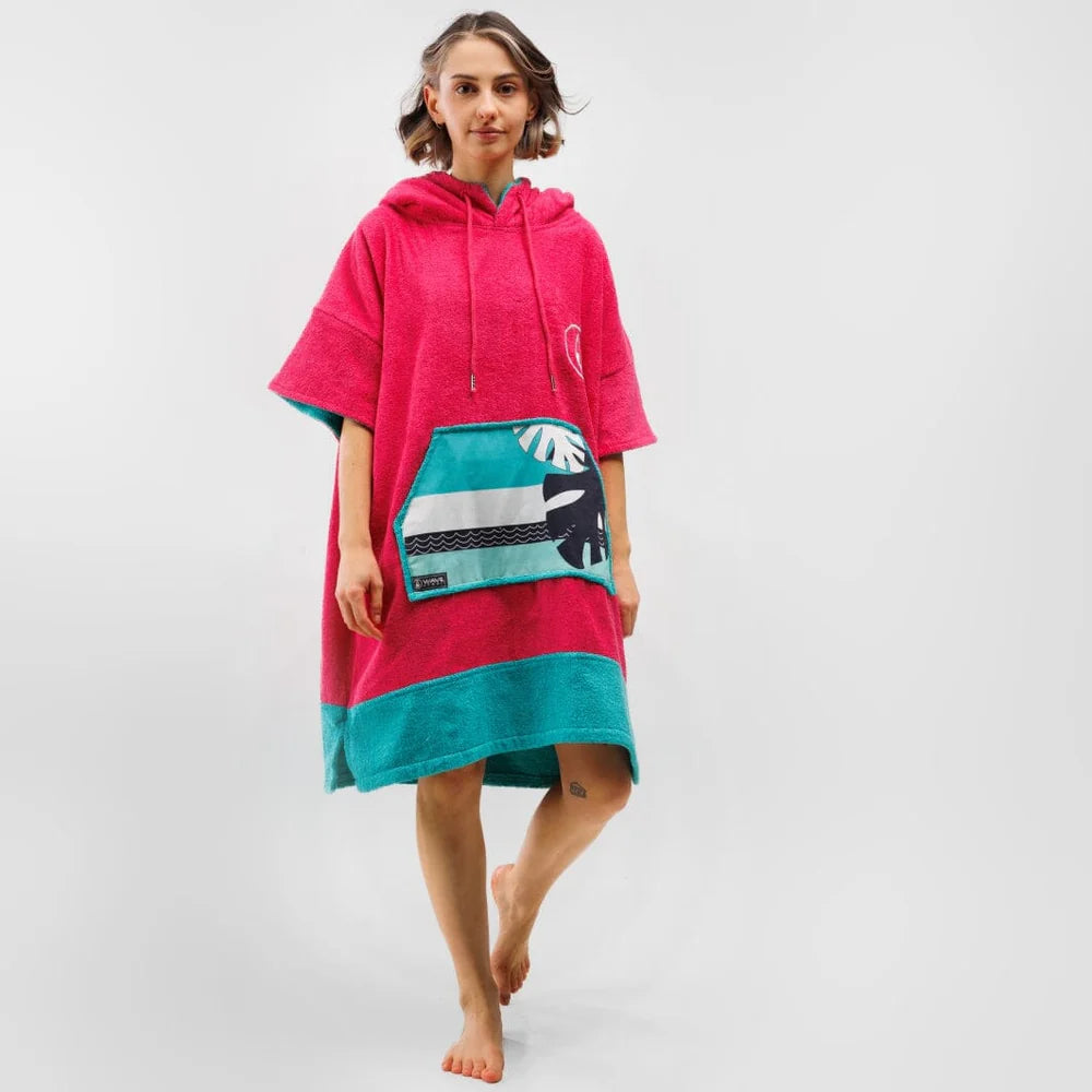 Bambus-Poncho Pink Wave