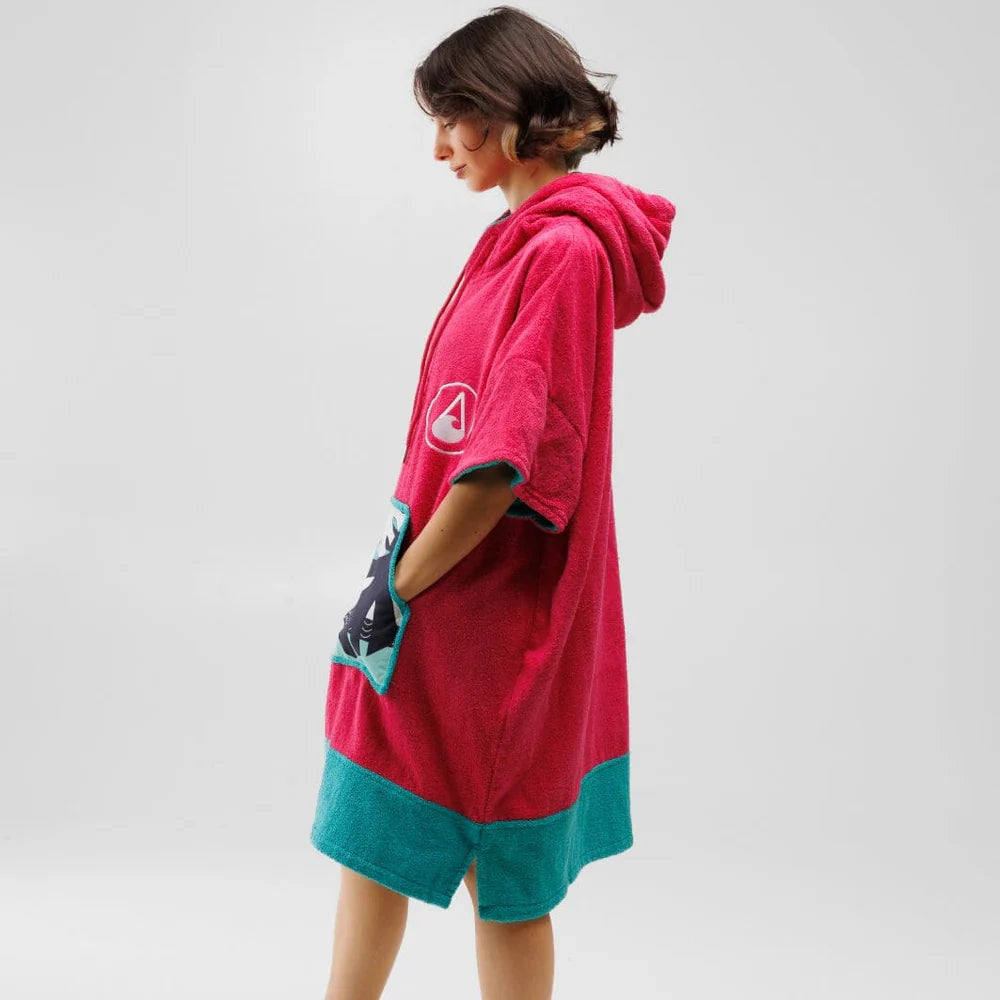 Bambus-Poncho Pink Wave