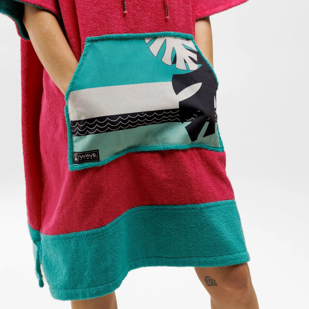 Bambus-Poncho Pink Wave