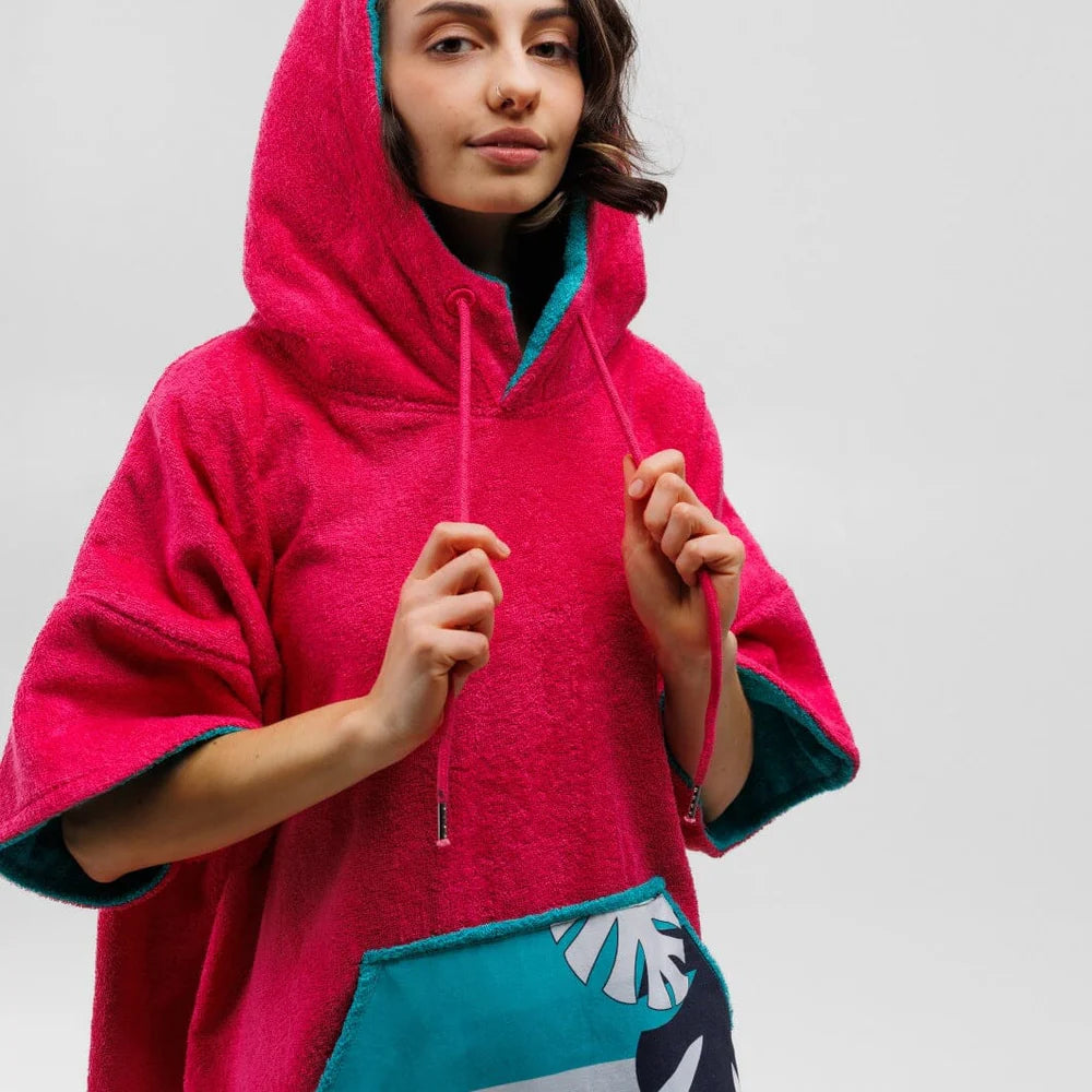 Bambus-Poncho Pink Wave