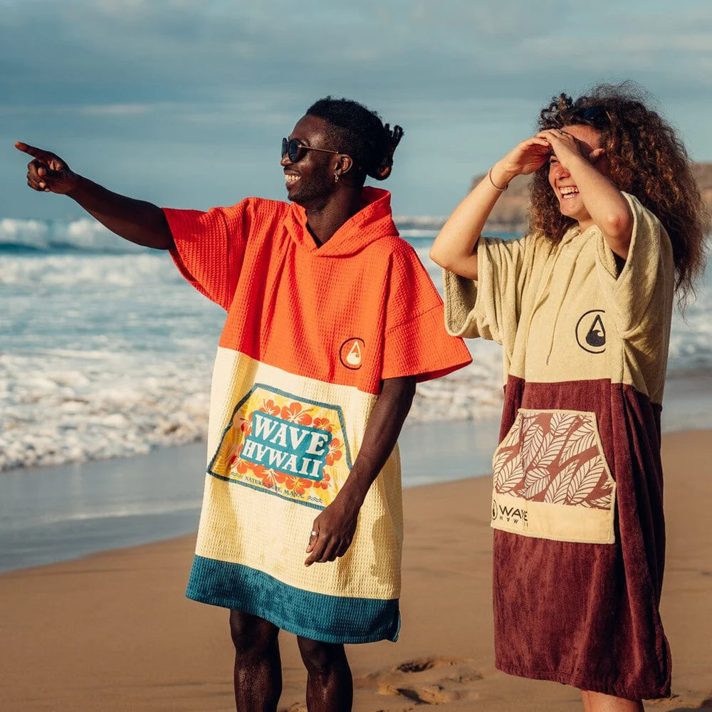 Travel Poncho Wailua, Baumwolle Waffle Piquee