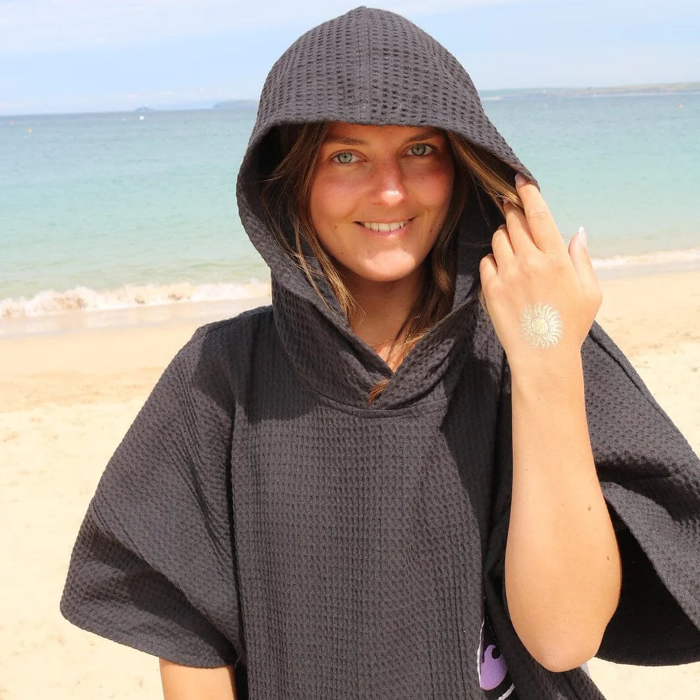 Travel Poncho El Yaque, Baumwolle Waffle Piquee