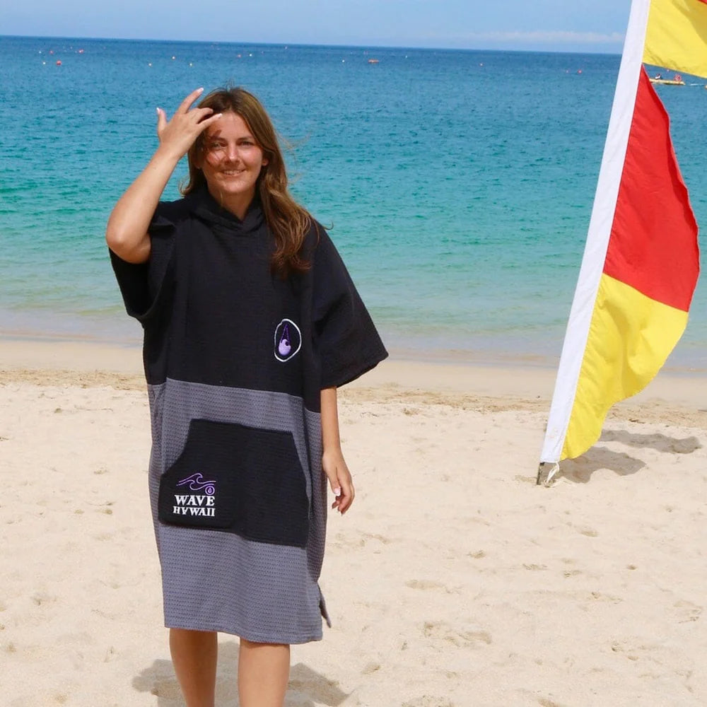 Travel Poncho El Yaque, Baumwolle Waffle Piquee