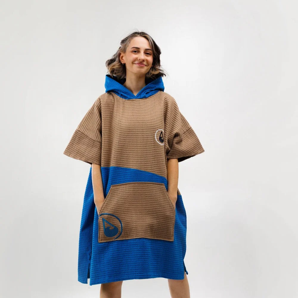 Travel Poncho Lighd, Baumwolle Waffle Piquee