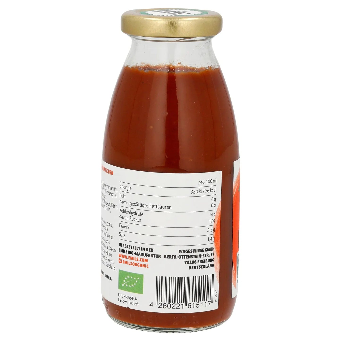 Emils bio Manufaktur red Curry Ketchup 250 ml**