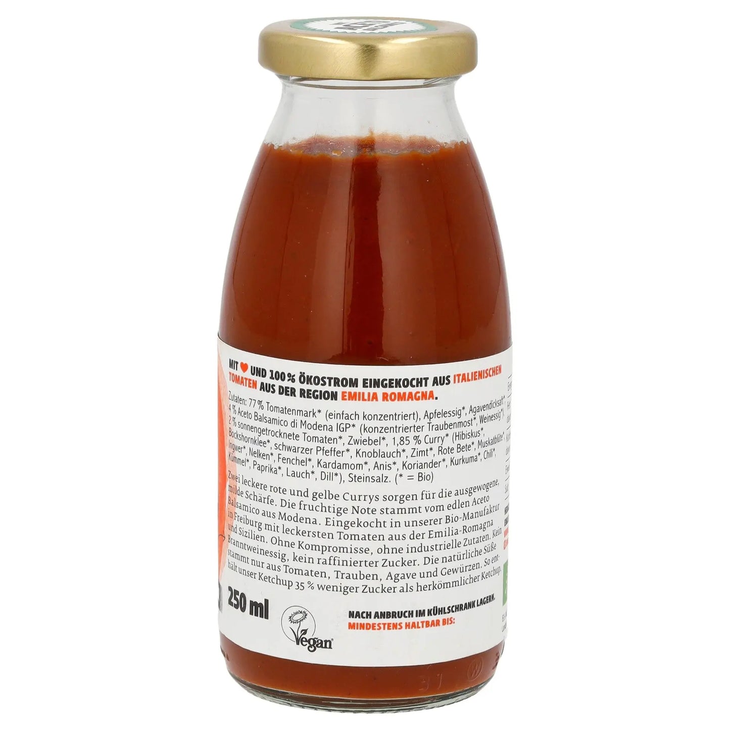 Emils bio Manufaktur red Curry Ketchup 250 ml**