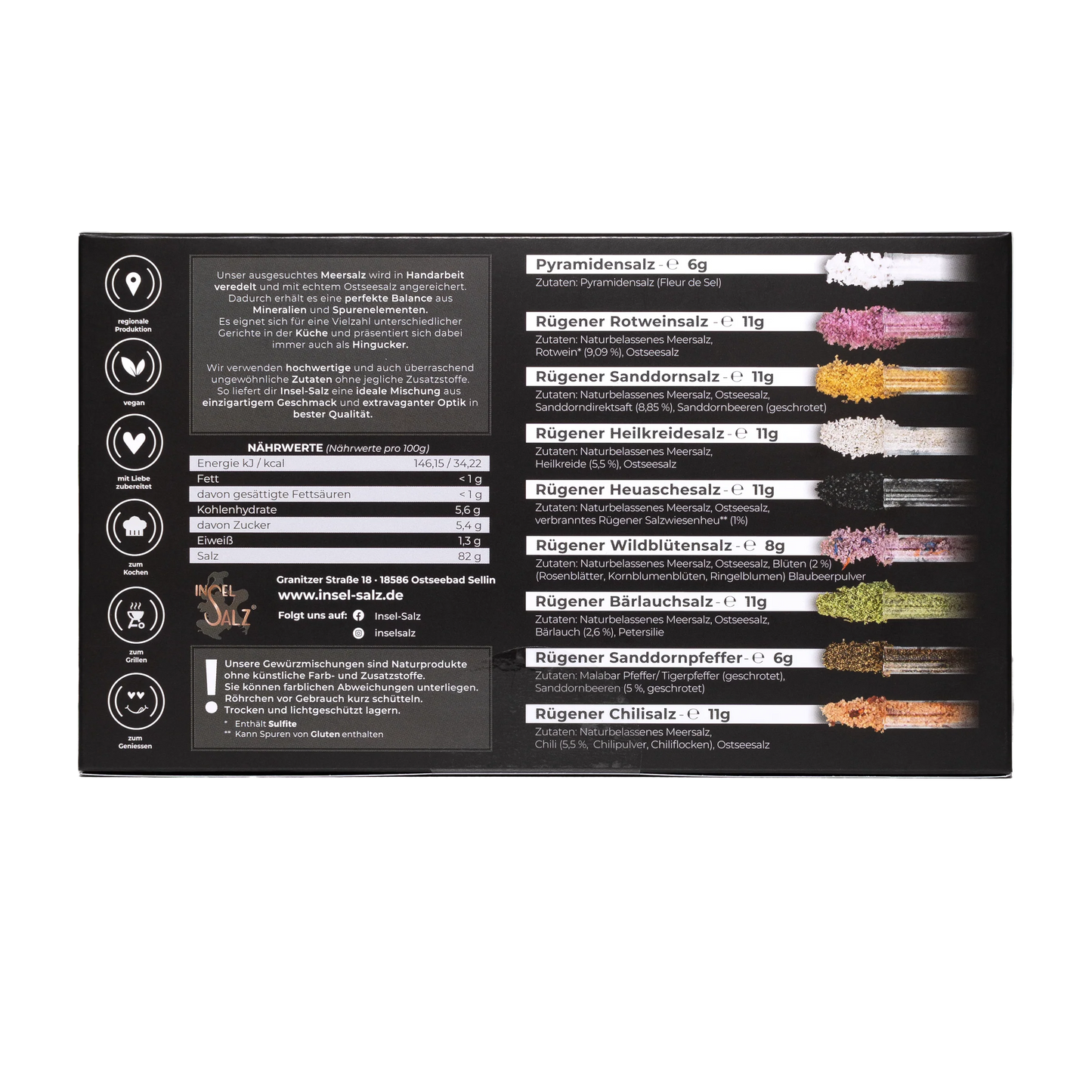 Set GESCHENKBOX - 9 Röhrchen + GEWÜRZSTÄNDER