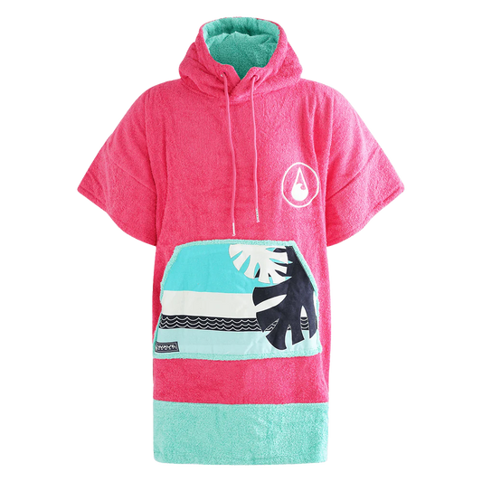 Poncho Pink Wave, Baumwolle Velours