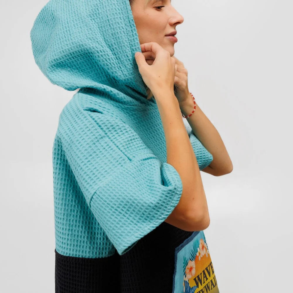 Travel Poncho Pahoa, Baumwolle Waffle Piquee