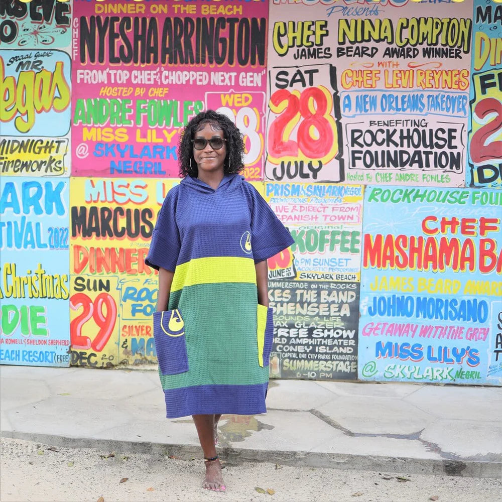 Travel Poncho Pampatar, Baumwolle Waffle Piquee